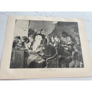 At Church, Benjamin Vautier, Singing People, Portraits, Book Page, 1888
